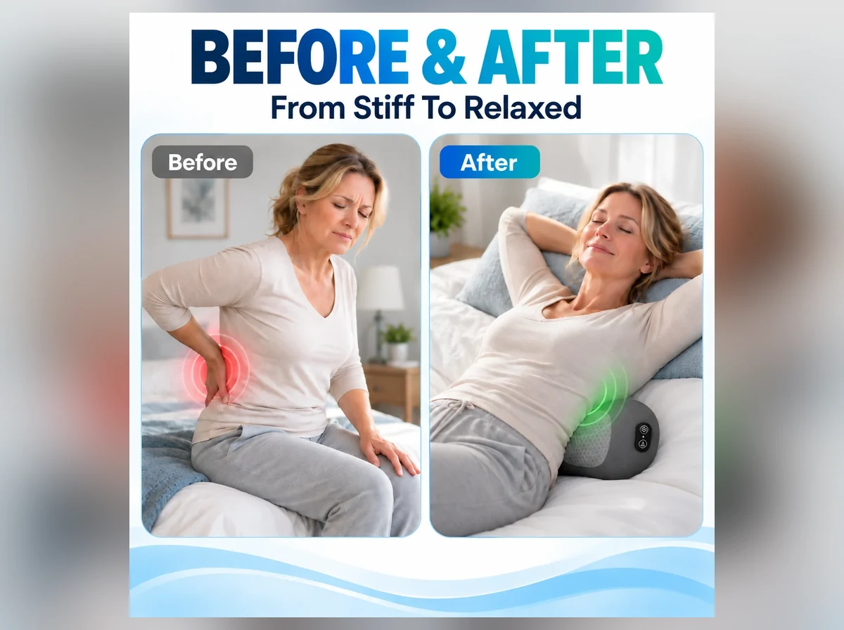 Kizu™ Spine Adjust 3-in-1 Contoured Lumbar Lift, Heat & Vibration Comfort Pillow Everyday Experience