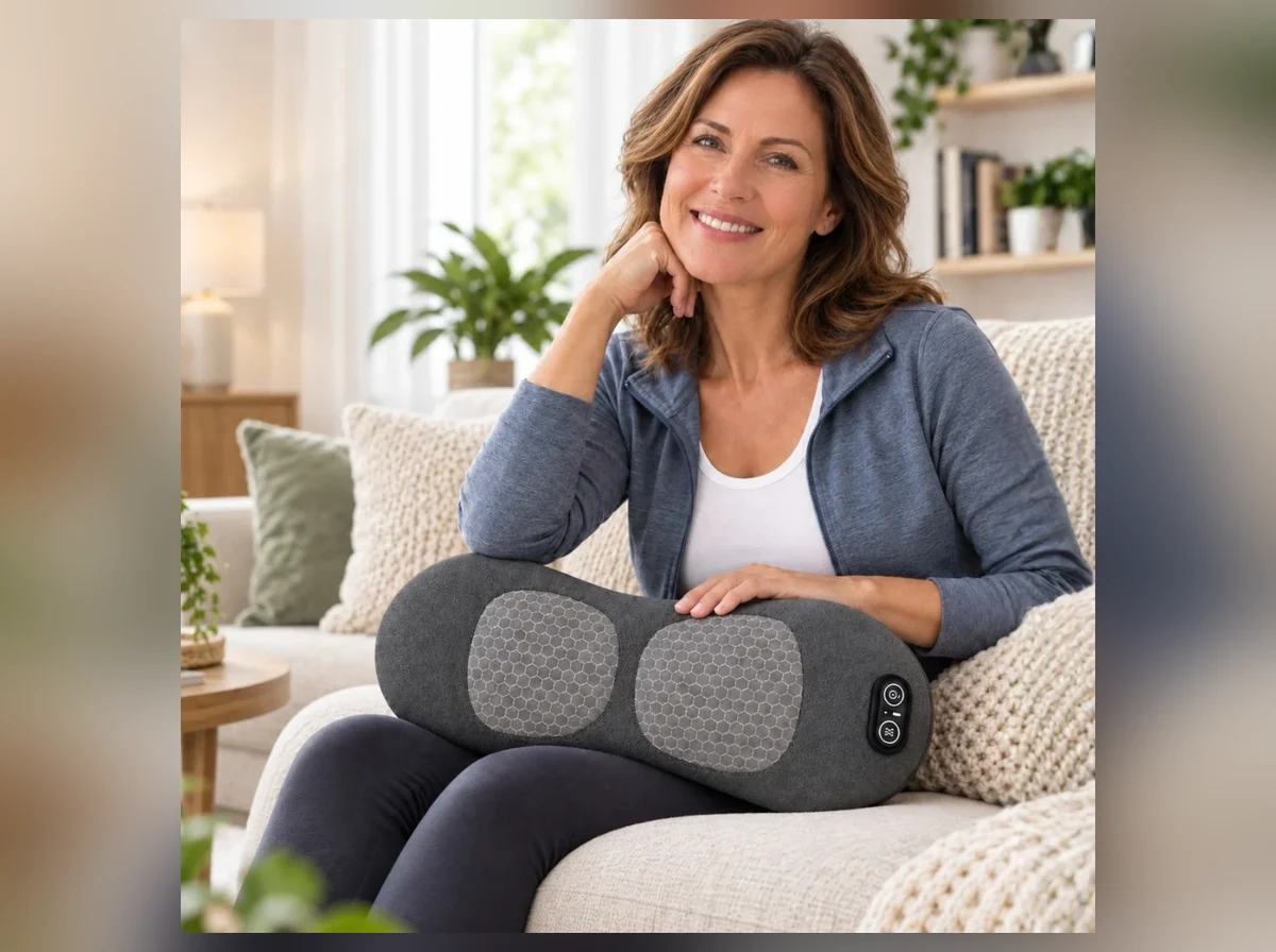Kizu™ Spine Adjust 3-in-1 Contoured Lumbar Lift, Heat & Vibration Comfort Pillow